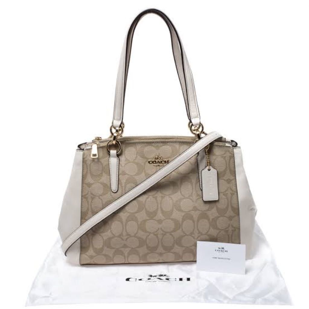 Coach Beige/Cream Coated Canvas Christie Carryall Satchel