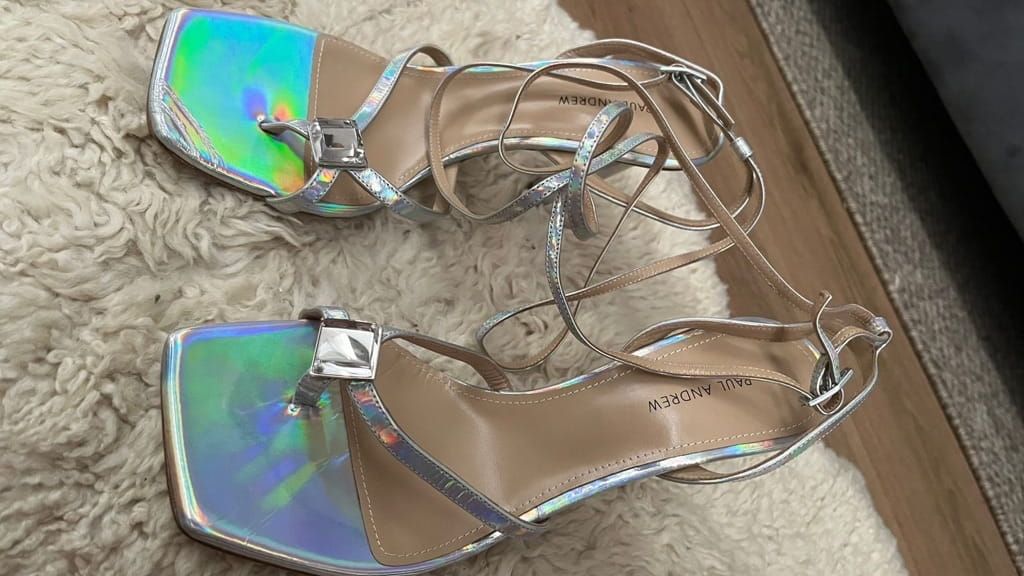 Paul andrew holographic strappy sandals