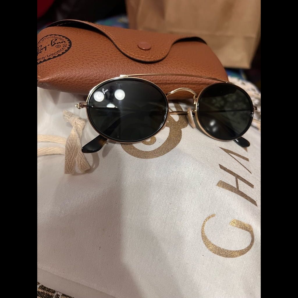 Ray-Ban Gold trimming oval lenses sunglasses