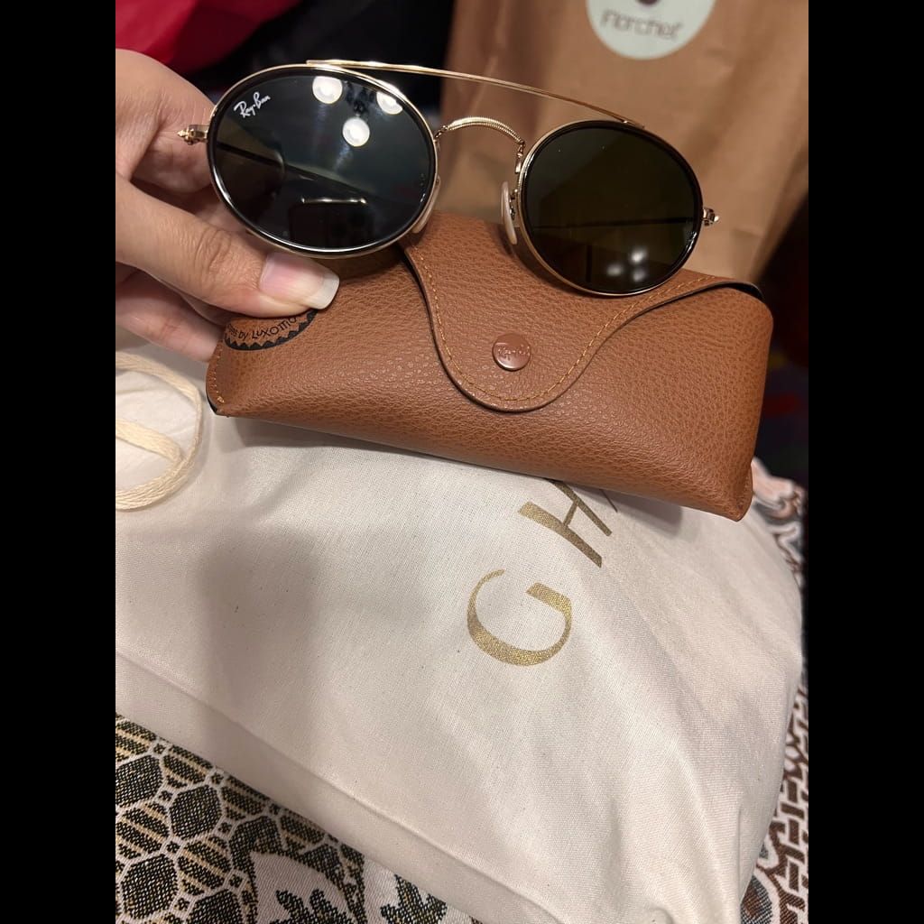 Ray-Ban Gold trimming oval lenses sunglasses