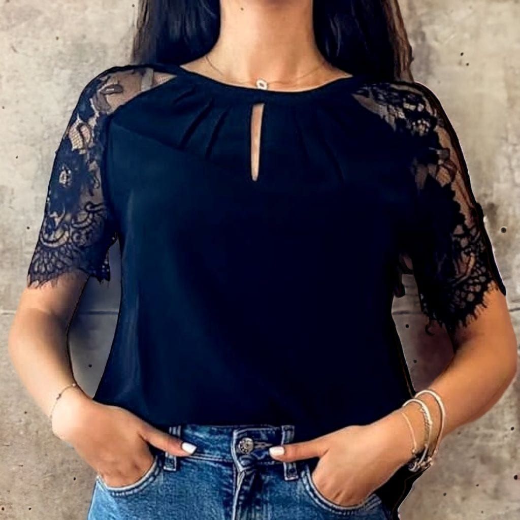 "SHEIN Premium" Lace Sleeved Blouse