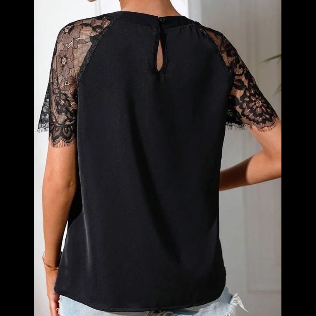 "SHEIN Premium" Lace Sleeved Blouse