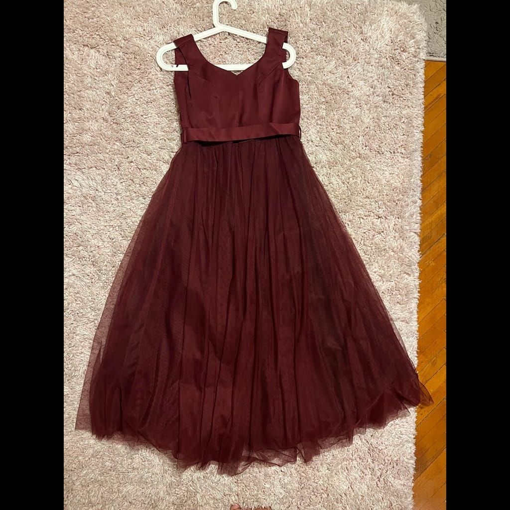 Burgundy Soiree Dress with tull