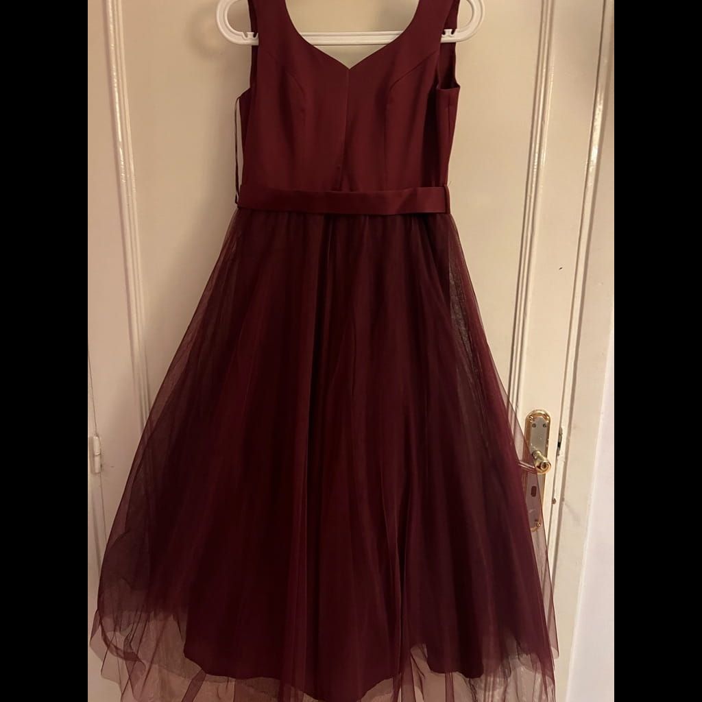 Burgundy Soiree Dress with tull