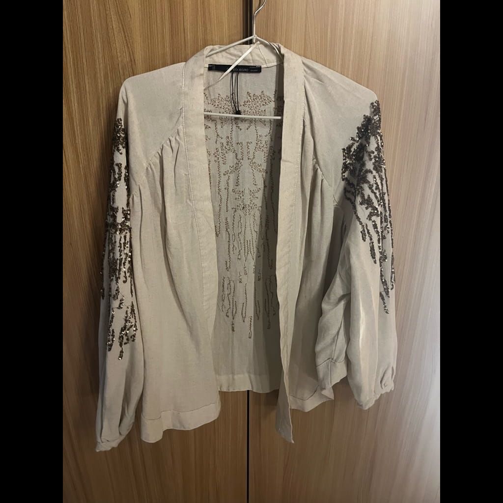 Turkish Embroidered Linen Cardigan