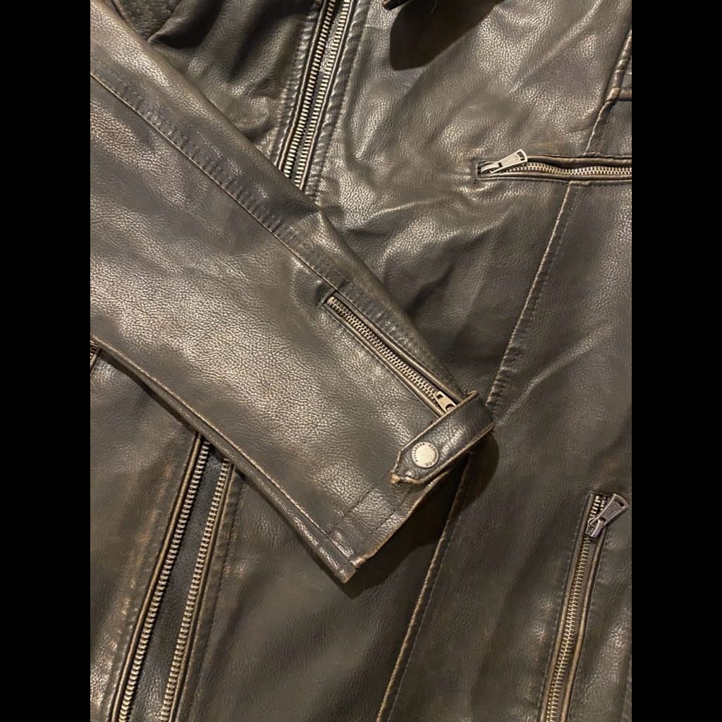 PULL & BEAR Leather Balmain Biker Jacket