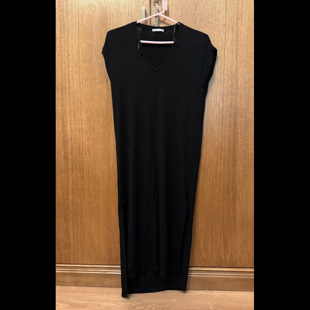 Zara long black cotton dress