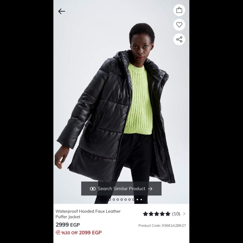 Defacto leather puffer jacket