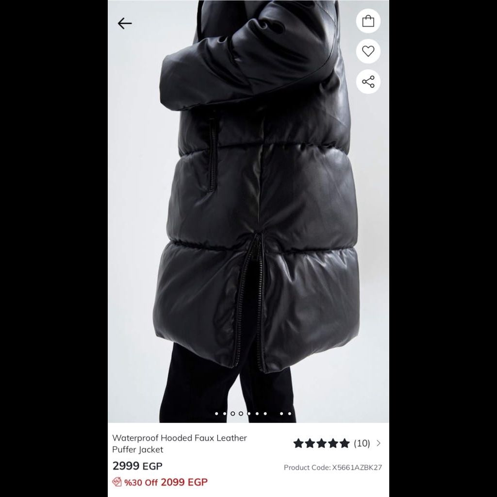 Defacto leather puffer jacket