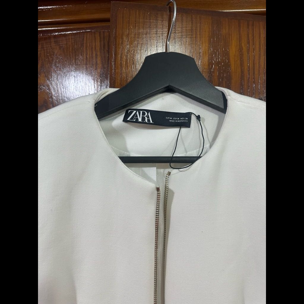 Zara long white blazer